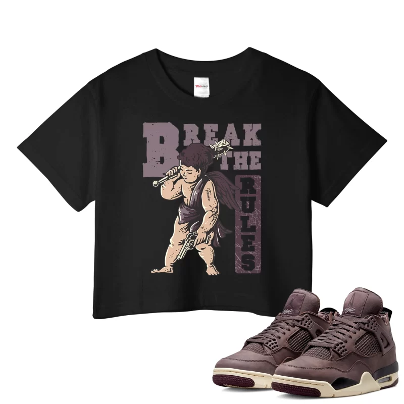TeeVivo Crop Top Match Air Jordan 4 Retro SP A Ma Maniére Violet Ore Break the rules – Air Jordan 4 Crop Top, AJ4 Crop Top