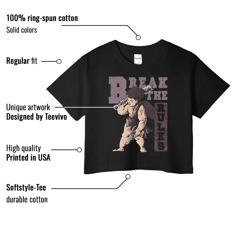 TeeVivo Crop Top Match Air Jordan 4 Retro SP A Ma Maniére Violet Ore Break the rules – Air Jordan 4 Crop Top, AJ4 Crop Top