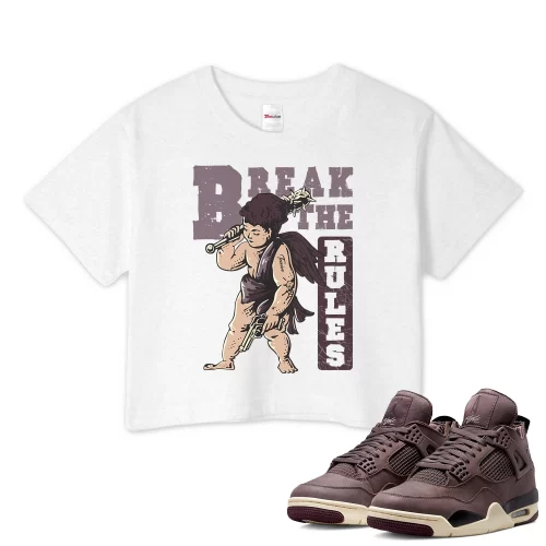 TeeVivo Crop Top Match Air Jordan 4 Retro SP A Ma Maniére Violet Ore Break the rules – Air Jordan 4 Crop Top, AJ4 Crop Top