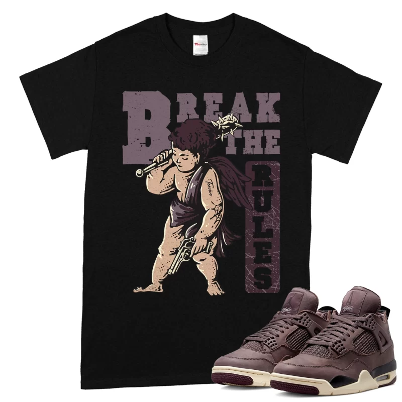 TeeVivo T-Shirt Match Air Jordan 4 Retro SP A Ma Maniére Violet Ore Break the rules – Air Jordan 4 Shirt, AJ4 Shirt