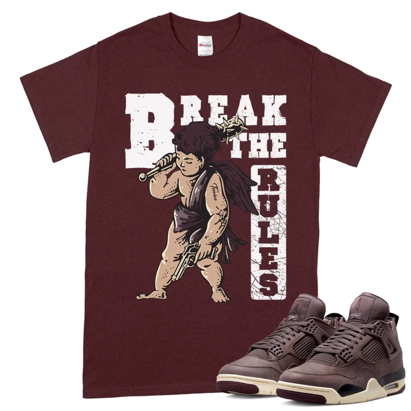 TeeVivo T-Shirt Match Air Jordan 4 Retro SP A Ma Maniére Violet Ore Break the rules – Air Jordan 4 Shirt, AJ4 Shirt