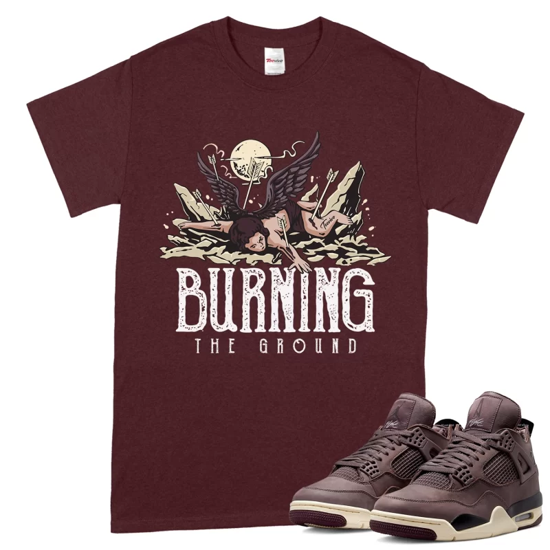 TeeVivo T-Shirt Match Air Jordan 4 Retro SP A Ma Maniére Violet Ore Burning the ground – Air Jordan 4 Shirt, AJ4 Shirt