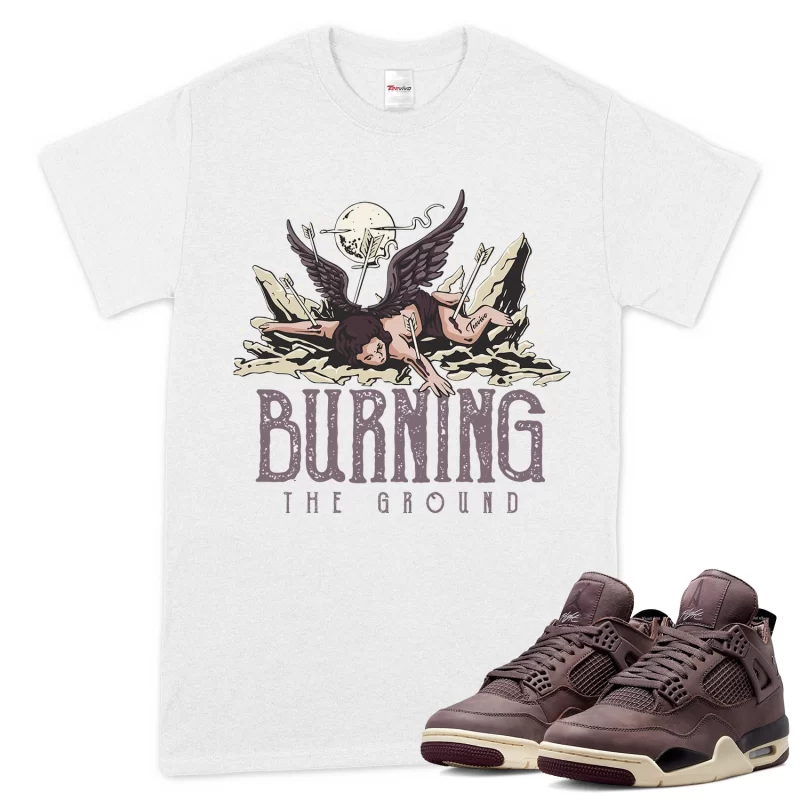 TeeVivo T-Shirt Match Air Jordan 4 Retro SP A Ma Maniére Violet Ore Burning the ground – Air Jordan 4 Shirt, AJ4 Shirt