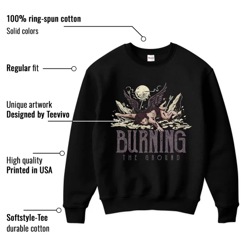 TeeVivo Sweatshirt Match Air Jordan 4 Retro SP A Ma Maniére Violet Ore Burning the ground – Air Jordan 4 Sweatshirt, AJ4 Sweatshirt