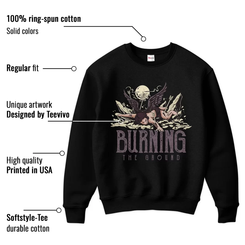 TeeVivo Sweatshirt Match Air Jordan 4 Retro SP A Ma Maniére Violet Ore Burning the ground – Air Jordan 4 Sweatshirt, AJ4 Sweatshirt