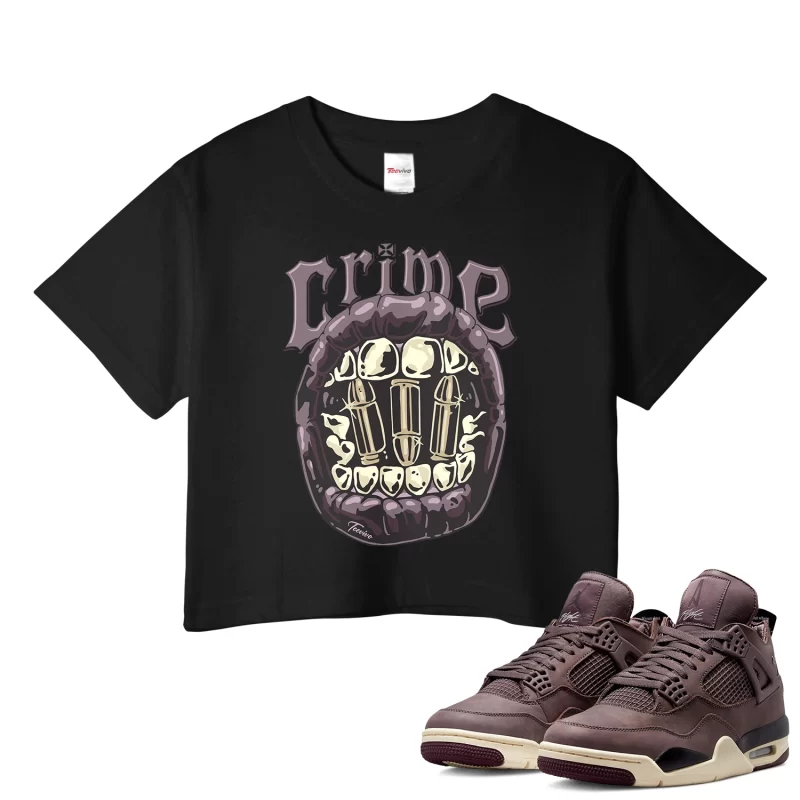 TeeVivo Crop Top Match Air Jordan 4 Retro SP A Ma Maniére Violet Ore Crime – Air Jordan 4 Crop Top, AJ4 Crop Top
