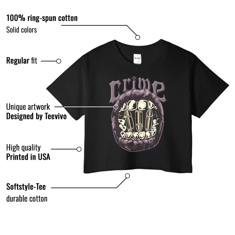 TeeVivo Crop Top Match Air Jordan 4 Retro SP A Ma Maniére Violet Ore Crime – Air Jordan 4 Crop Top, AJ4 Crop Top