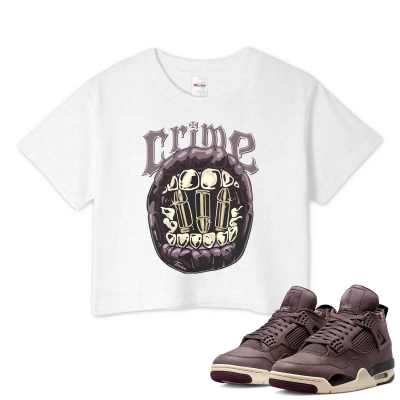 TeeVivo Crop Top Match Air Jordan 4 Retro SP A Ma Maniére Violet Ore Crime – Air Jordan 4 Crop Top, AJ4 Crop Top