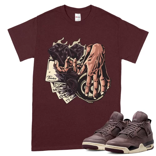 TeeVivo T-Shirt Match Air Jordan 4 Retro SP A Ma Maniére Violet Ore Gambling – Air Jordan 4 Shirt, AJ4 Shirt
