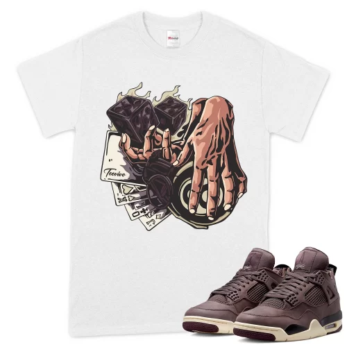TeeVivo T-Shirt Match Air Jordan 4 Retro SP A Ma Maniére Violet Ore Gambling – Air Jordan 4 Shirt, AJ4 Shirt