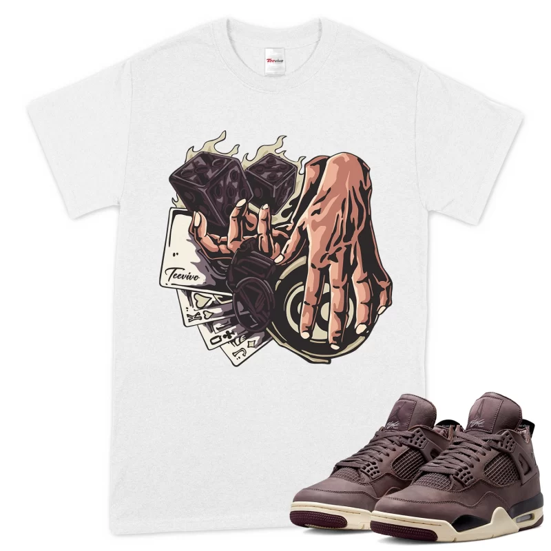 TeeVivo T-Shirt Match Air Jordan 4 Retro SP A Ma Maniére Violet Ore Gambling – Air Jordan 4 Shirt, AJ4 Shirt