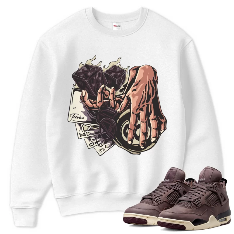 TeeVivo Sweatshirt Match Air Jordan 4 Retro SP A Ma Maniére Violet Ore Gambling – Air Jordan 4 Sweatshirt, AJ4 Sweatshirt