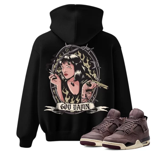 TeeVivo Hoodie Match Air Jordan 4 Retro SP A Ma Maniére Violet Ore God Daaamn – Air Jordan 4 Hoodie, AJ4 Hoodie