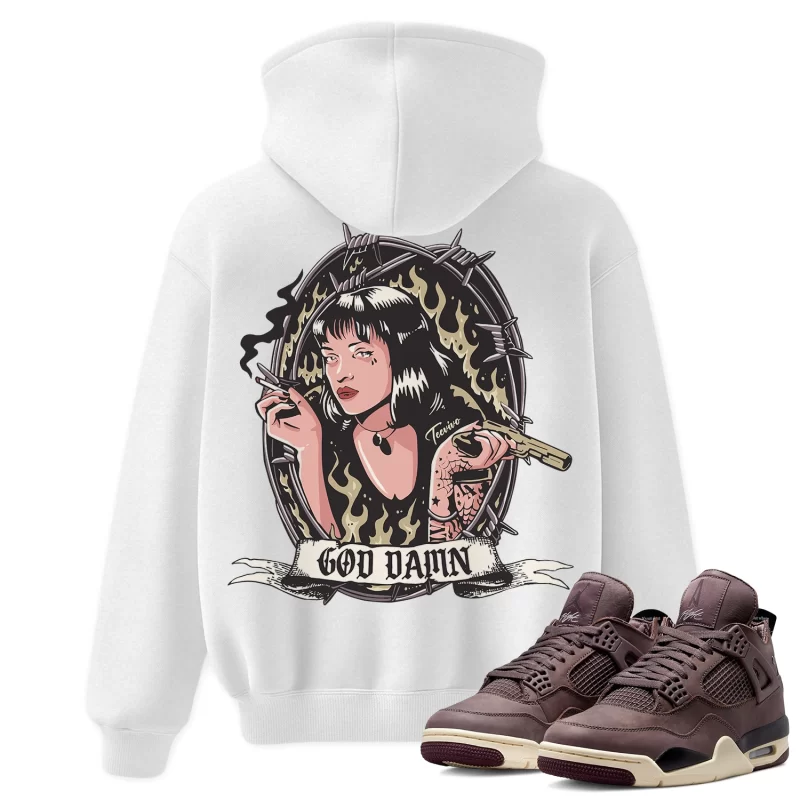 TeeVivo Hoodie Match Air Jordan 4 Retro SP A Ma Maniére Violet Ore God Daaamn – Air Jordan 4 Hoodie, AJ4 Hoodie