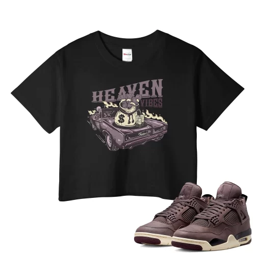 TeeVivo Crop Top Match Air Jordan 4 Retro SP A Ma Maniére Violet Ore Heaven vibes – Air Jordan 4 Crop Top, AJ4 Crop Top
