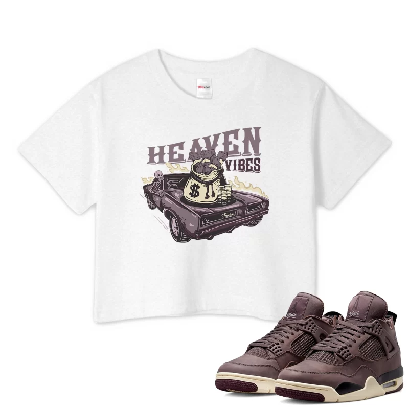 TeeVivo Crop Top Match Air Jordan 4 Retro SP A Ma Maniére Violet Ore Heaven vibes – Air Jordan 4 Crop Top, AJ4 Crop Top