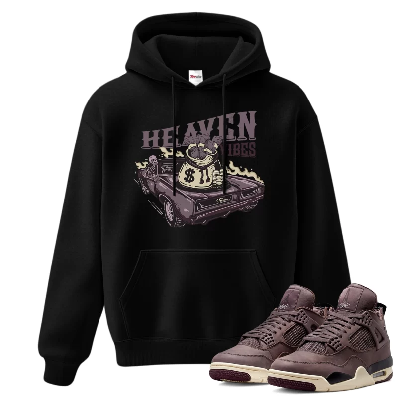 TeeVivo Hoodie Match Air Jordan 4 Retro SP A Ma Maniére Violet Ore Heaven vibes – Air Jordan 4 Hoodie, AJ4 Hoodie