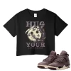 TeeVivo Crop Top Match Air Jordan 4 Retro SP A Ma Maniére Violet Ore Hug your lost smile – Air Jordan 4 Crop Top, AJ4 Crop Top
