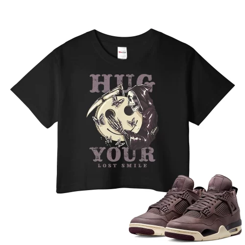 TeeVivo Crop Top Match Air Jordan 4 Retro SP A Ma Maniére Violet Ore Hug your lost smile – Air Jordan 4 Crop Top, AJ4 Crop Top