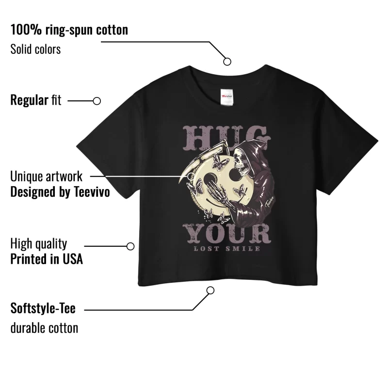 TeeVivo Crop Top Match Air Jordan 4 Retro SP A Ma Maniére Violet Ore Hug your lost smile – Air Jordan 4 Crop Top, AJ4 Crop Top