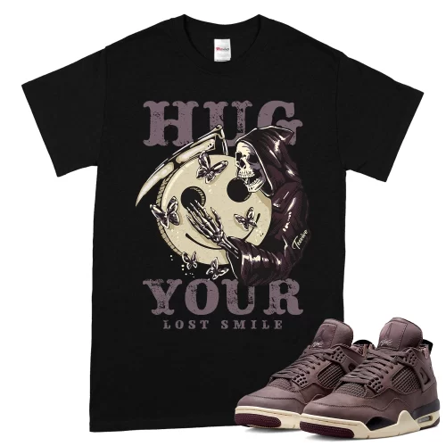 TeeVivo T-Shirt Match Air Jordan 4 Retro SP A Ma Maniére Violet Ore Hug your lost smile – Air Jordan 4 Shirt, AJ4 Shirt