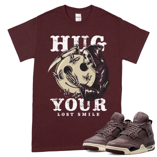 TeeVivo T-Shirt Match Air Jordan 4 Retro SP A Ma Maniére Violet Ore Hug your lost smile – Air Jordan 4 Shirt, AJ4 Shirt