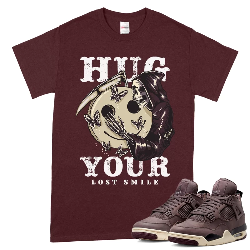 TeeVivo T-Shirt Match Air Jordan 4 Retro SP A Ma Maniére Violet Ore Hug your lost smile – Air Jordan 4 Shirt, AJ4 Shirt