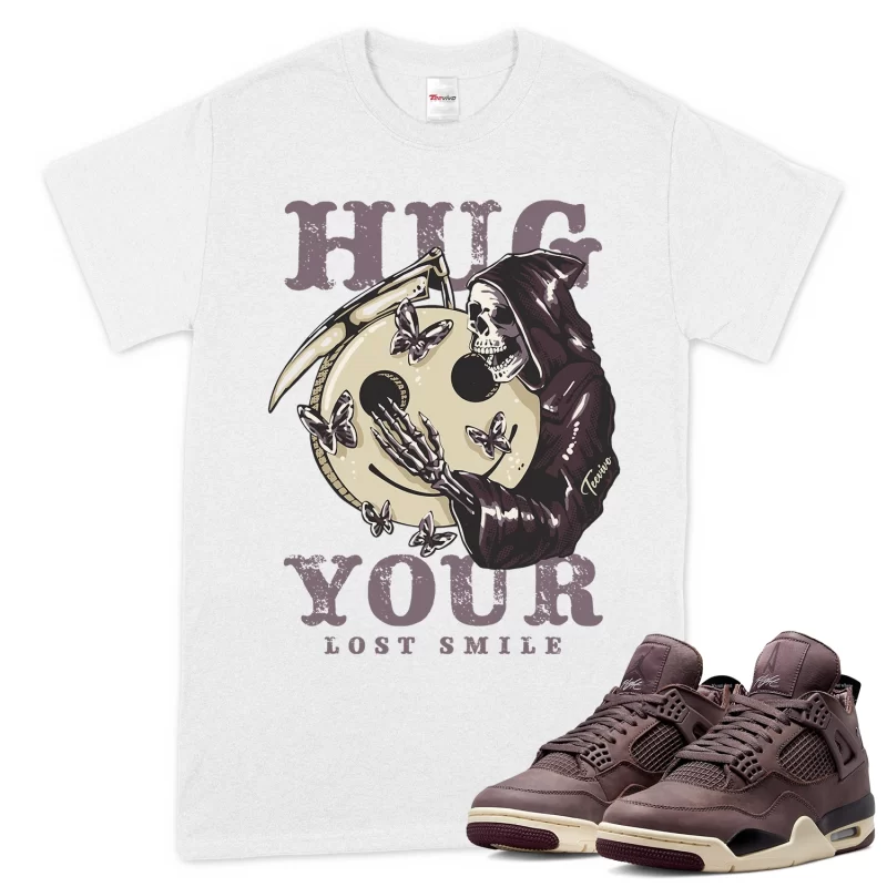 TeeVivo T-Shirt Match Air Jordan 4 Retro SP A Ma Maniére Violet Ore Hug your lost smile – Air Jordan 4 Shirt, AJ4 Shirt
