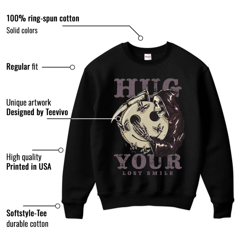 TeeVivo Sweatshirt Match Air Jordan 4 Retro SP A Ma Maniére Violet Ore Hug your lost smile – Air Jordan 4 Sweatshirt, AJ4 Sweatshirt