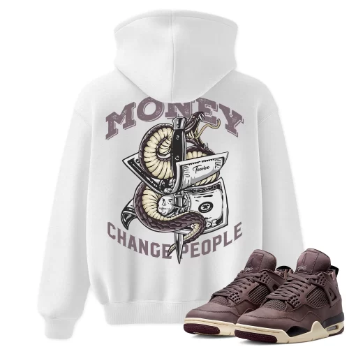 TeeVivo Hoodie Match Air Jordan 4 Retro SP A Ma Maniére Violet Ore Money change people – Air Jordan 4 Hoodie, AJ4 Hoodie