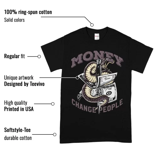 TeeVivo T-Shirt Match Air Jordan 4 Retro SP A Ma Maniére Violet Ore Money change people – Air Jordan 4 Shirt, AJ4 Shirt
