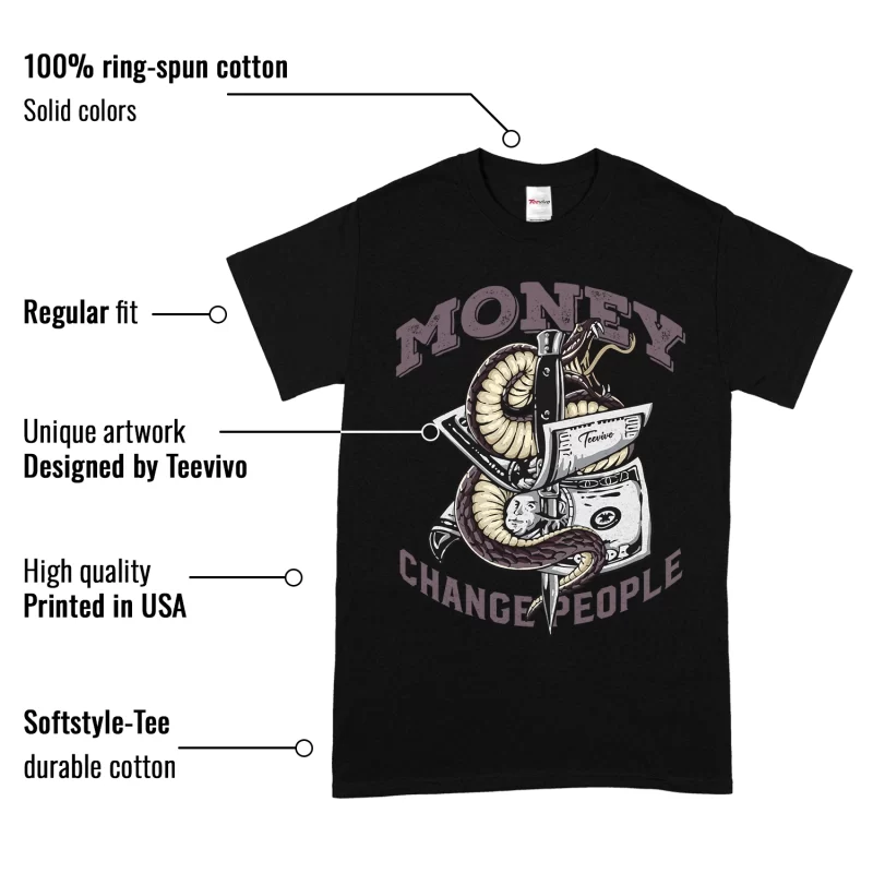 TeeVivo T-Shirt Match Air Jordan 4 Retro SP A Ma Maniére Violet Ore Money change people – Air Jordan 4 Shirt, AJ4 Shirt