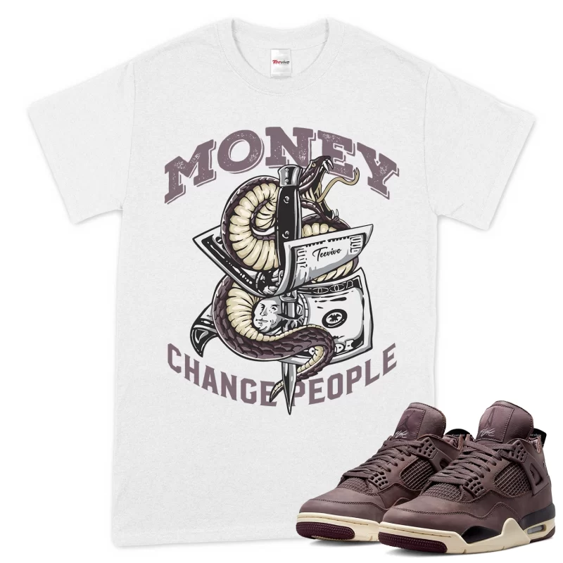 TeeVivo T-Shirt Match Air Jordan 4 Retro SP A Ma Maniére Violet Ore Money change people – Air Jordan 4 Shirt, AJ4 Shirt