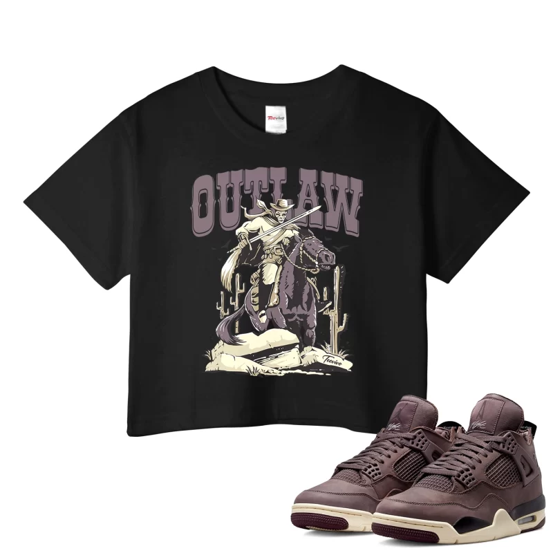 TeeVivo Crop Top Match Air Jordan 4 Retro SP A Ma Maniére Violet Ore Outlaw – Air Jordan 4 Crop Top, AJ4 Crop Top