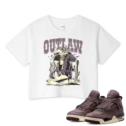 TeeVivo Crop Top Match Air Jordan 4 Retro SP A Ma Maniére Violet Ore Outlaw – Air Jordan 4 Crop Top, AJ4 Crop Top