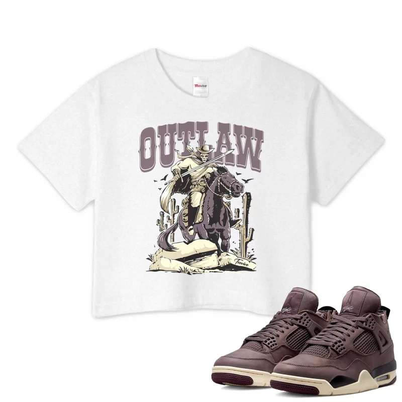 TeeVivo Crop Top Match Air Jordan 4 Retro SP A Ma Maniére Violet Ore Outlaw – Air Jordan 4 Crop Top, AJ4 Crop Top