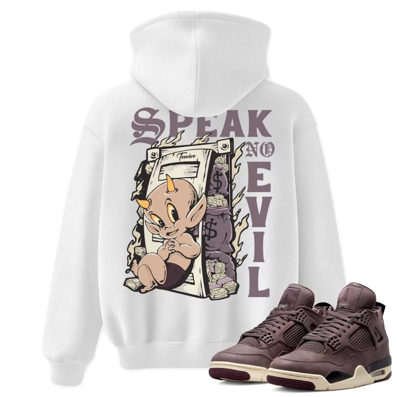 TeeVivo Hoodie Match Air Jordan 4 Retro SP A Ma Maniére Violet Ore Speak no evil – Air Jordan 4 Hoodie, AJ4 Hoodie
