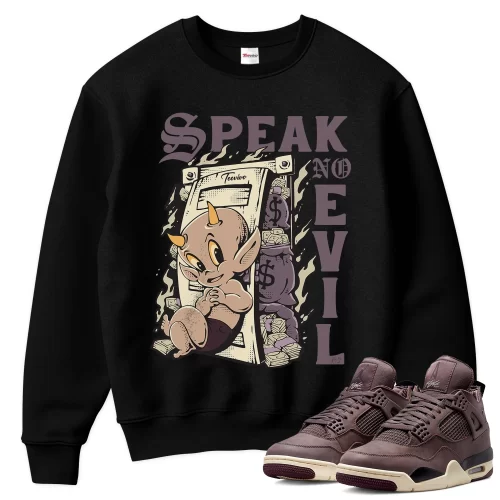 TeeVivo Sweatshirt Match Air Jordan 4 Retro SP A Ma Maniére Violet Ore Speak no evil – Air Jordan 4 Sweatshirt, AJ4 Sweatshirt