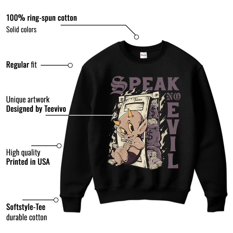 TeeVivo Sweatshirt Match Air Jordan 4 Retro SP A Ma Maniére Violet Ore Speak no evil – Air Jordan 4 Sweatshirt, AJ4 Sweatshirt