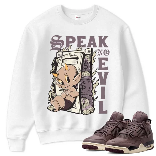 TeeVivo Sweatshirt Match Air Jordan 4 Retro SP A Ma Maniére Violet Ore Speak no evil – Air Jordan 4 Sweatshirt, AJ4 Sweatshirt