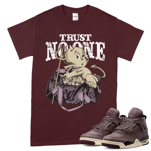 TeeVivo T-Shirt Match Air Jordan 4 Retro SP A Ma Maniére Violet Ore Trust no one – Air Jordan 4 Shirt, AJ4 Shirt