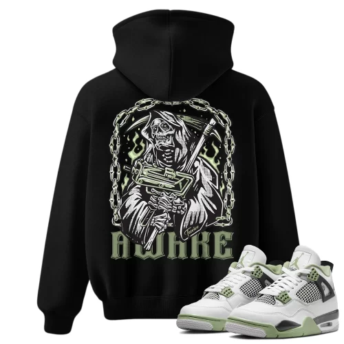 TeeVivo Hoodie Match Air Jordan 4 Retro Seafoam Awake – Air Jordan 4 Hoodie, AJ4 Hoodie