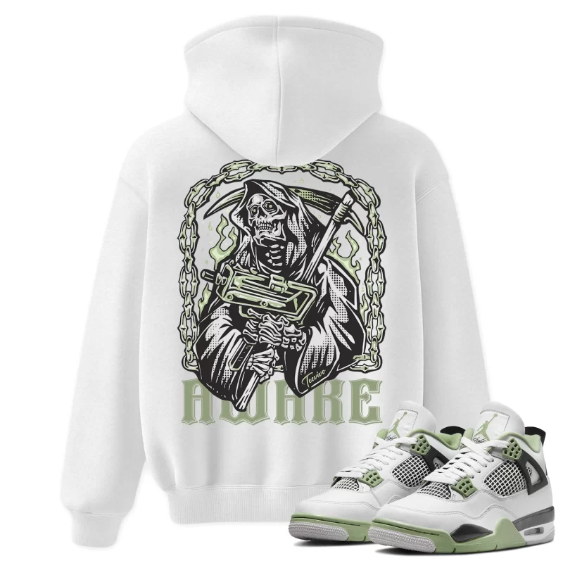TeeVivo Hoodie Match Air Jordan 4 Retro Seafoam Awake – Air Jordan 4 Hoodie, AJ4 Hoodie
