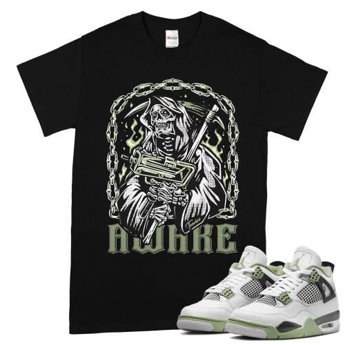 TeeVivo T-Shirt Match Air Jordan 4 Retro Seafoam Awake – Air Jordan 4 Shirt, AJ4 Shirt