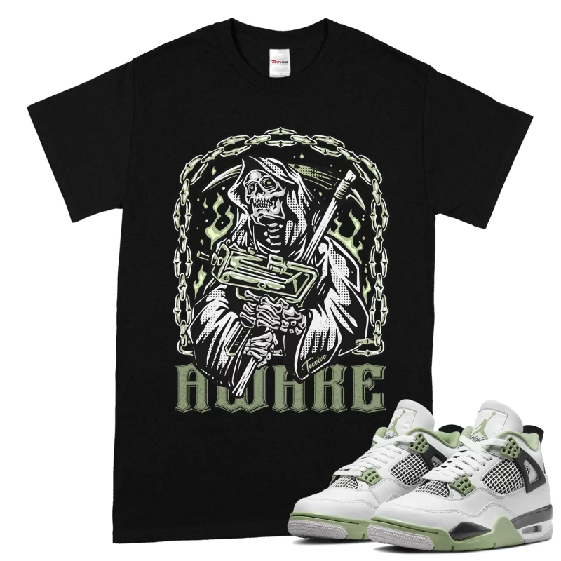 TeeVivo T-Shirt Match Air Jordan 4 Retro Seafoam Awake – Air Jordan 4 Shirt, AJ4 Shirt
