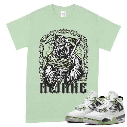 TeeVivo T-Shirt Match Air Jordan 4 Retro Seafoam Awake – Air Jordan 4 Shirt, AJ4 Shirt
