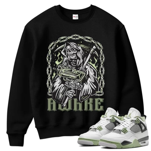 TeeVivo Sweatshirt Match Air Jordan 4 Retro Seafoam Awake – Air Jordan 4 Sweatshirt, AJ4 Sweatshirt