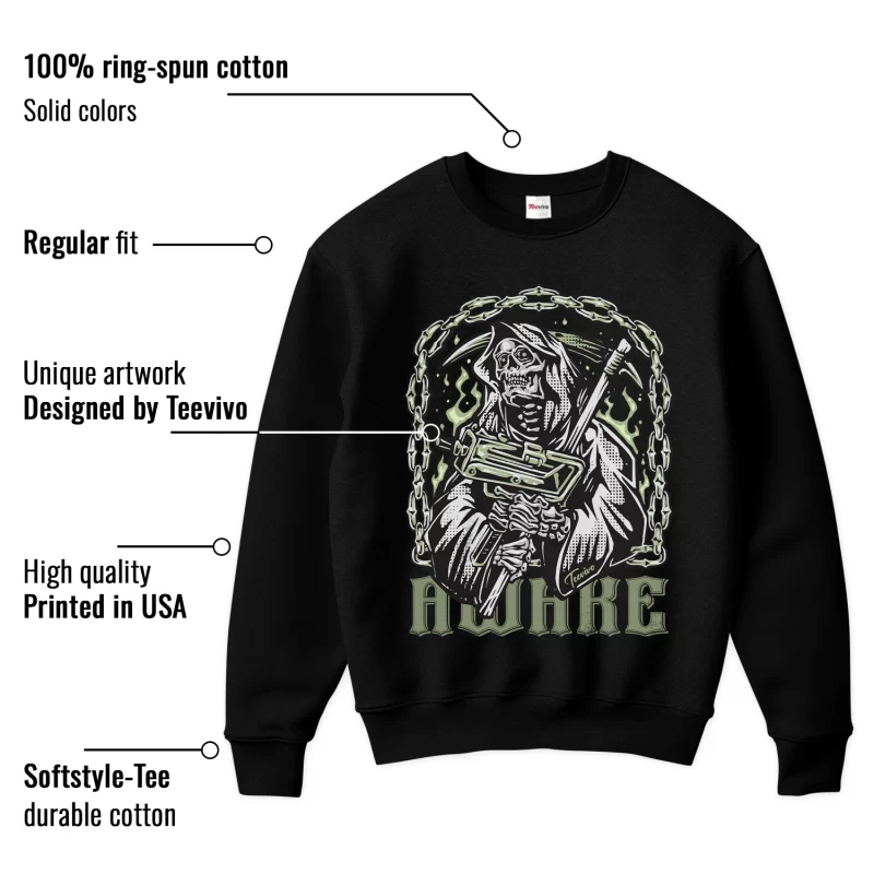 TeeVivo Sweatshirt Match Air Jordan 4 Retro Seafoam Awake – Air Jordan 4 Sweatshirt, AJ4 Sweatshirt