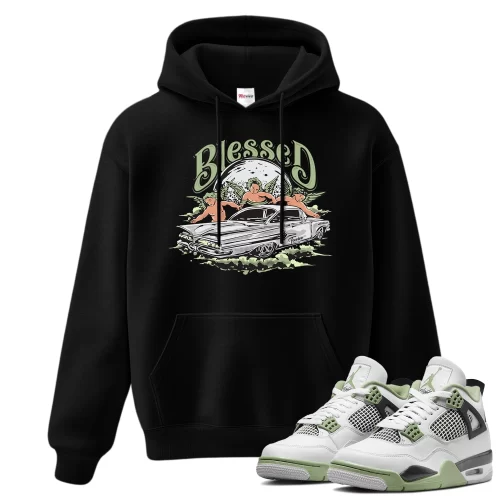 TeeVivo Hoodie Match Air Jordan 4 Retro Seafoam Blessed – Air Jordan 4 Hoodie, AJ4 Hoodie