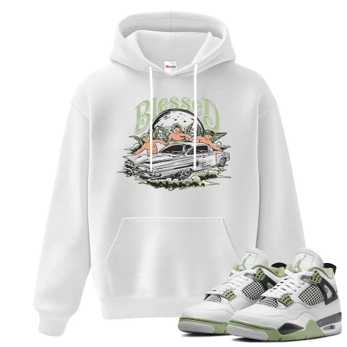 TeeVivo Hoodie Match Air Jordan 4 Retro Seafoam Blessed – Air Jordan 4 Hoodie, AJ4 Hoodie